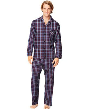 Hanes Mens Woven Pajamas-LSLLBCWM