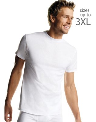 Hanes Mens White TAGLESS Crewneck Undershirt 5-Pack-2135P5