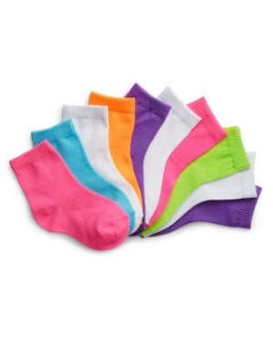 Hanes Girls' Infant/Toddler Ankle EZ Sort Socks Assorted 10-Pack-37-10
