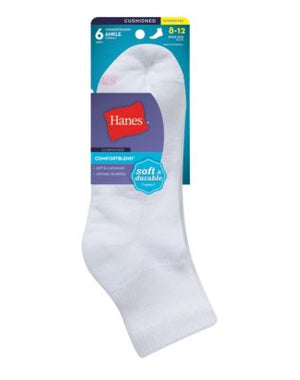 Hanes Women's ComfortBlend Ankle Socks 6-Pack-403/6P