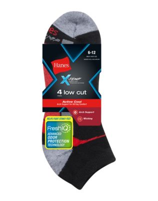 Hanes Mens X-Temp Arch Support Low Cut Socks 4-Pack-514-4