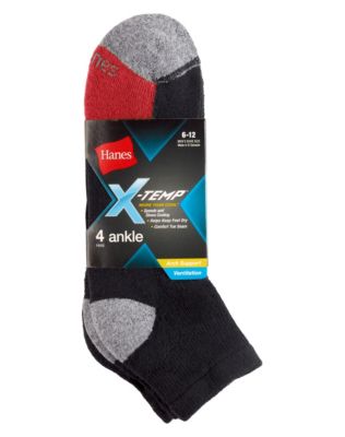 Hanes Mens X-Temp Active Cool Ankle 4-Pack-516-4