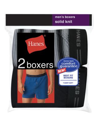 Hanes Mens Exposed Waistband Knit Boxer 2 Pack-548KP2