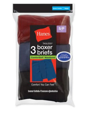 Hanes Boys' ComfortSoft Dyed Boxer Briefs 3-Pack-B755A3
