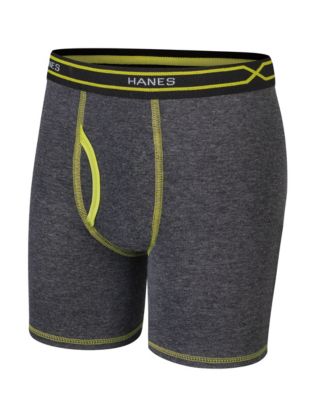 Hanes X-Temp Boys' Long Leg Boxer Brief with Comfort Flex Waistband 4-Pack-BX6LP4