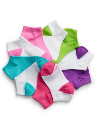 Hanes Girls' Low-Cut EZ Sort Socks Assorted 10-Pack-G42/10