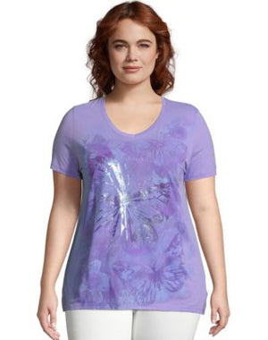 JMS Big Butterfly Impression Short Sleeve Graphic Tee-GTJ181 Y05542
