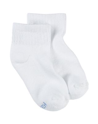 Hanes Girls' ComfortBlend EZ Sort Ankle Socks White Assorted 6-Pack-630-6