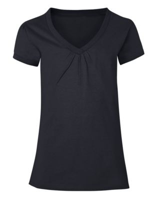 Hanes Girls' Shirred V-Neck Tee-K046