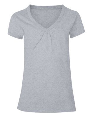 Hanes Girls' Shirred V-Neck Tee-K046