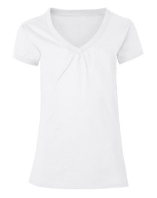 Hanes Girls' Shirred V-Neck Tee-K046