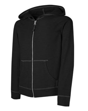 Hanes Girls' Slub Jersey Full-Zip Hoodie-K208