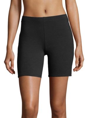 Hanes Women's 7 inseam Jersey Knit Pocket Shorts with Drawstring Waist, Black, S