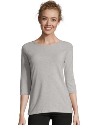 Hanes Stretch Cotton Women's Raglan Sleeve Tee-O9343