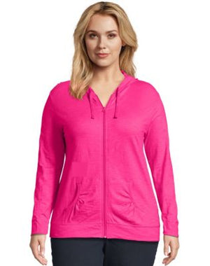 Just My Size Slub-Cotton Full-Zip Women's Hoodie-OJ168