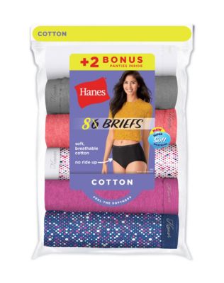 Hanes Women's Brief 8-Pack (6+2 Free Bonus Pack)