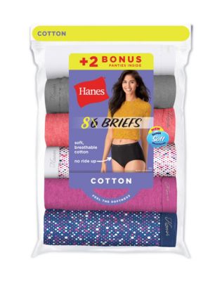 Hanes Women's Cotton Brief Panties 6 Pack 