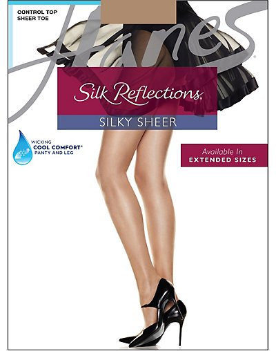 Hanes Silk Reflections Control Top Sheer Toe Pantyhose