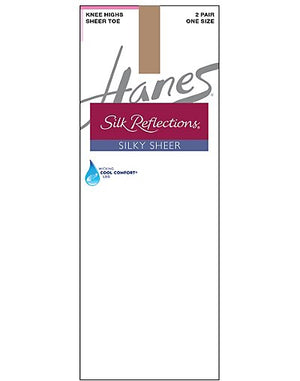 Hanes Silk Reflections Silky Sheer Knee Highs 2-Pack