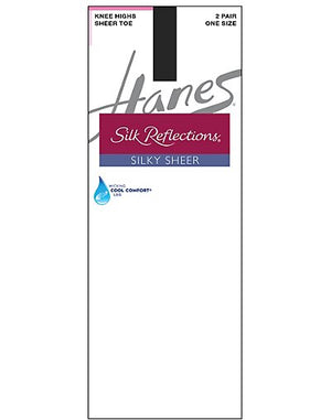 Hanes Silk Reflections Silky Sheer Knee Highs 2-Pack