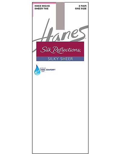 Hanes Silk Reflections Silky Sheer Knee Highs 2-Pack