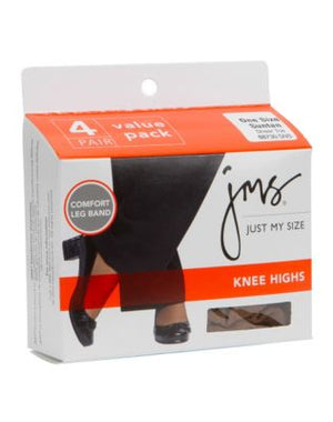 JMS Sheer Toe Knee High 4 Pack-Q0887S