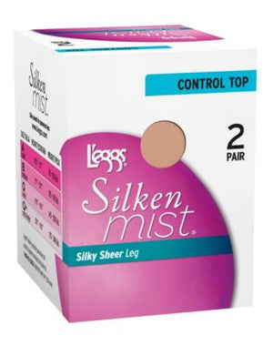 L'eggs Silken Mist Control Top Panty Hose 2 Pair Pack-20119