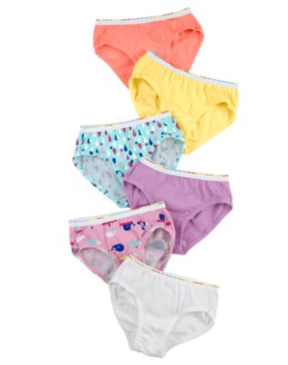 Hanes TAGLESS Toddler Girls' Pre-Shrunk Cotton Hipsters 6-Pack-TP30HI