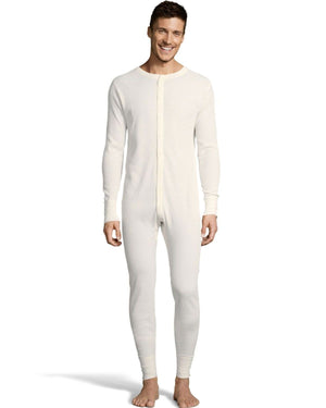 Hanes Mens Solid Waffle Knit Thermal Union Suit-125443