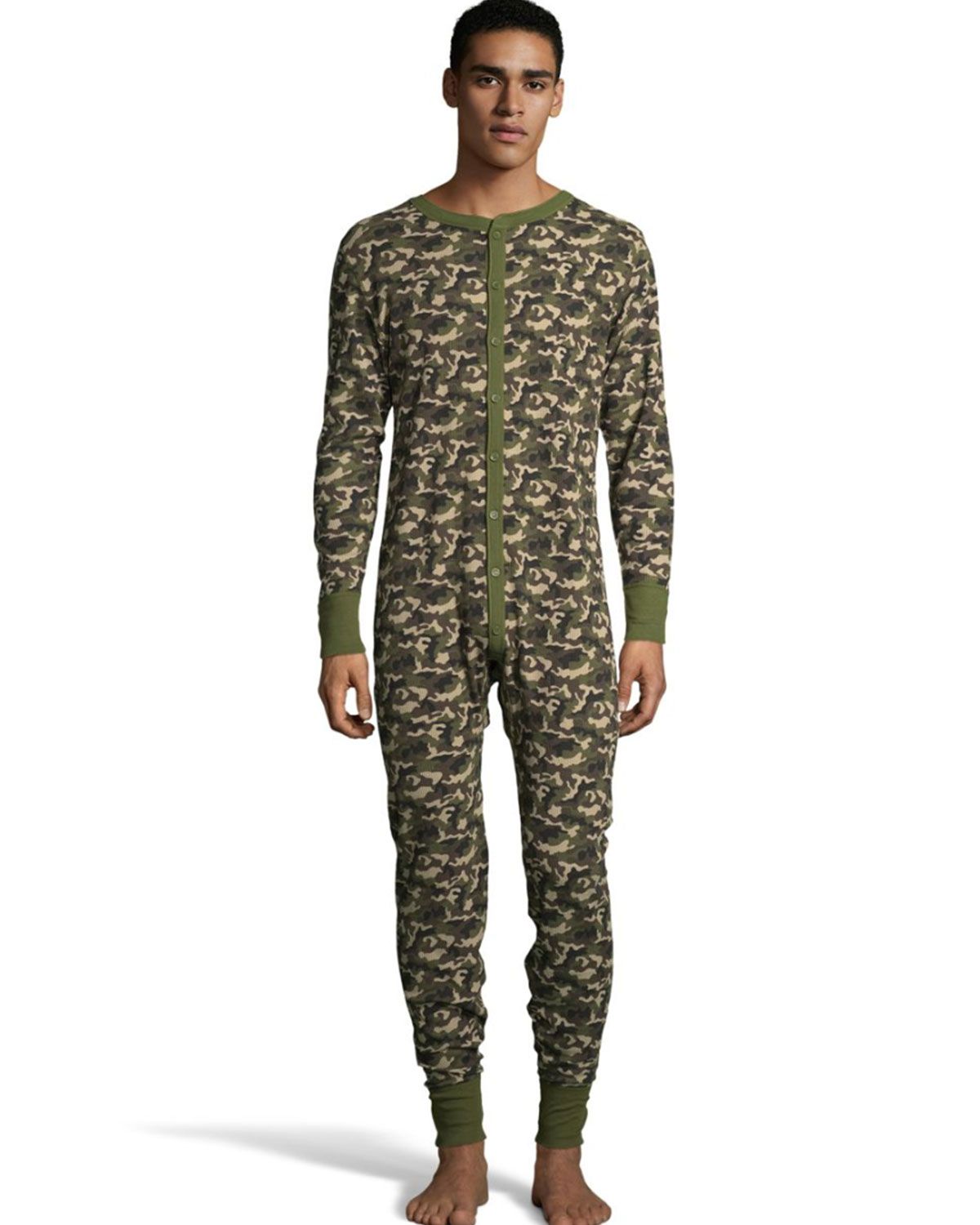 Hanes Mens Camo Waffle Knit Thermal Union Suit-125448