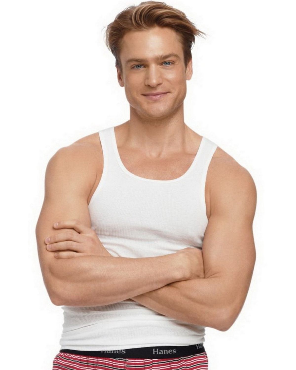 Hanes Mens TAGLESS ComfortSoft White A-Shirt 6-Pack-372AP6