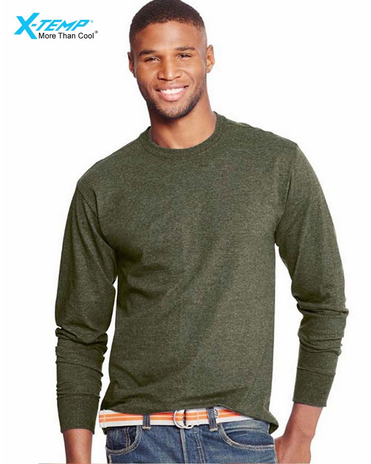 Hanes X-Temp Mens Long-Sleeve T-Shirt-O5716