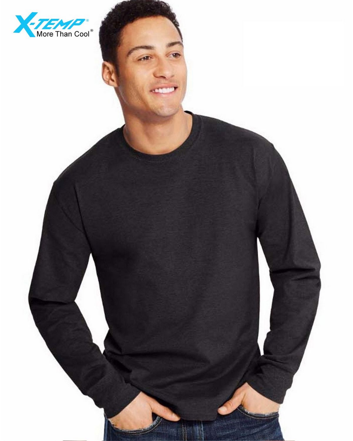 Hanes X-Temp Mens Long-Sleeve T-Shirt-O5716