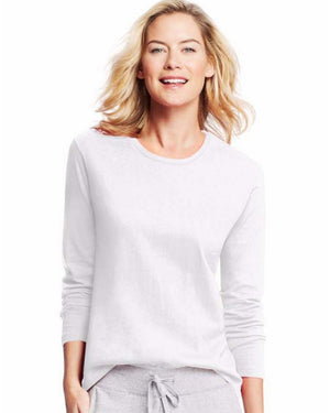 Hanes Women's Long-Sleeve Crewneck T-Shirt-O9133