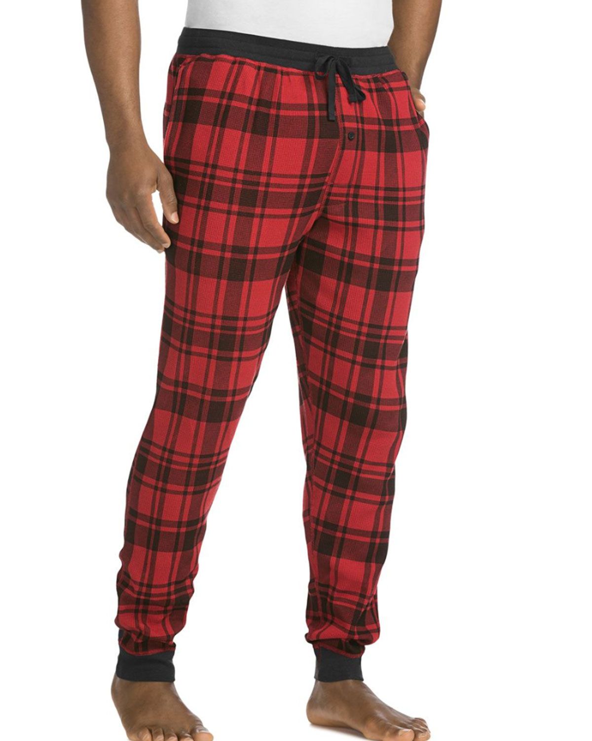 Hanes Mens Thermal Waffle Knit Jogger Pants-PC1027
