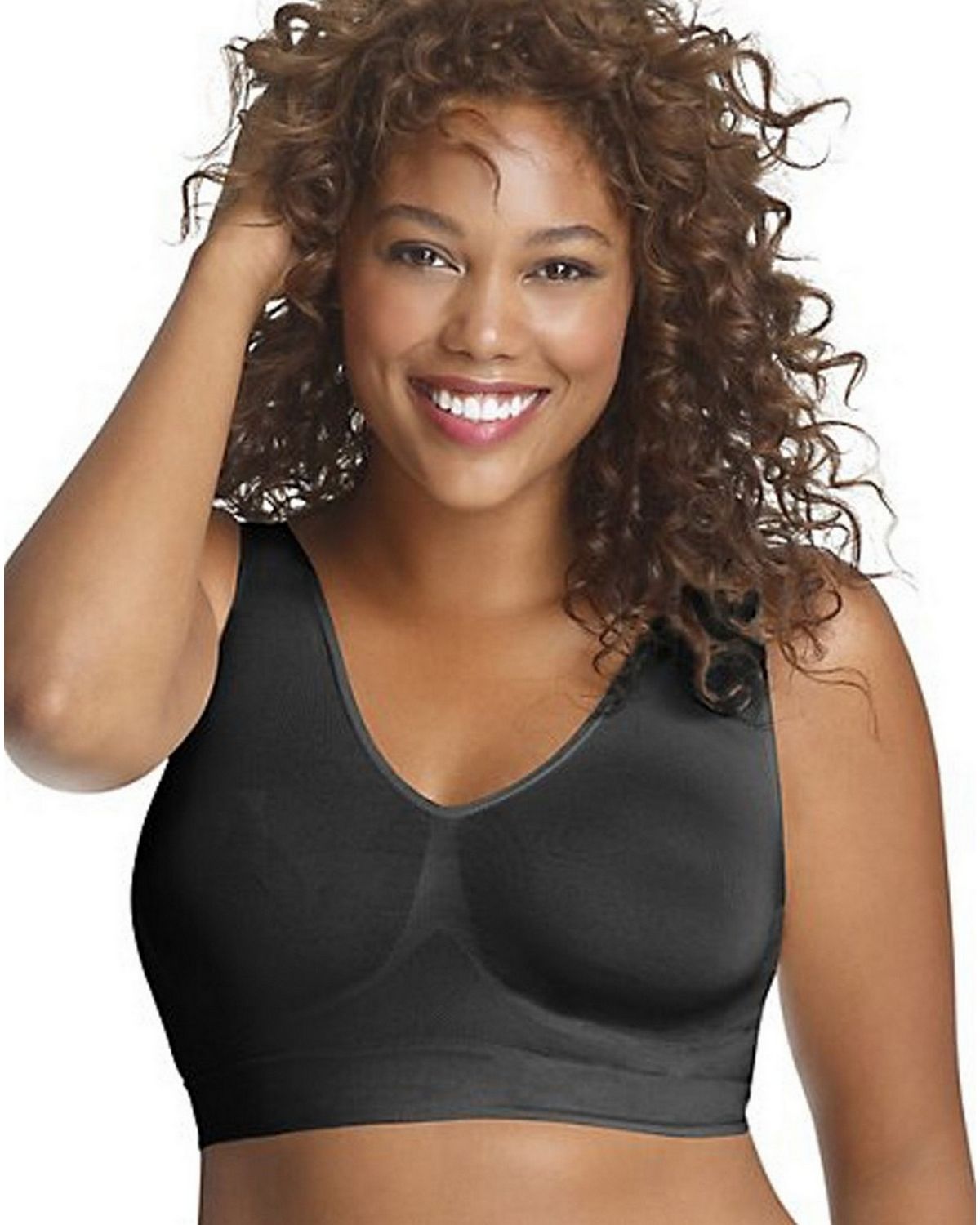 Just My Size Pure Comfort Pullover Wirefree Bra Tonal Diamond Pattern-1263