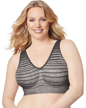 Just My Size Pure Comfort Pullover Wirefree Bra Tonal Diamond Pattern-1263