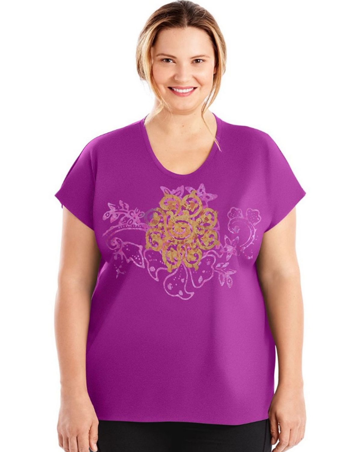 Just My Size Active Dolman Sleeve Graphic Tee-OJ358